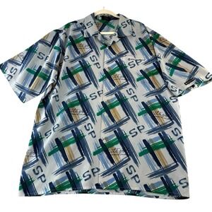 Southpole Authentic Men's Shirt XL Abstract Allover Streetwear Pocket Button Up